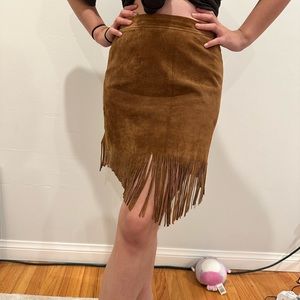 Suede min skirt